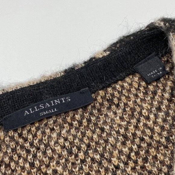 AllSaints Women’s Wick Cropped Mohair Cardigan – Leopard Brown – Size S - Picture 3 of 8